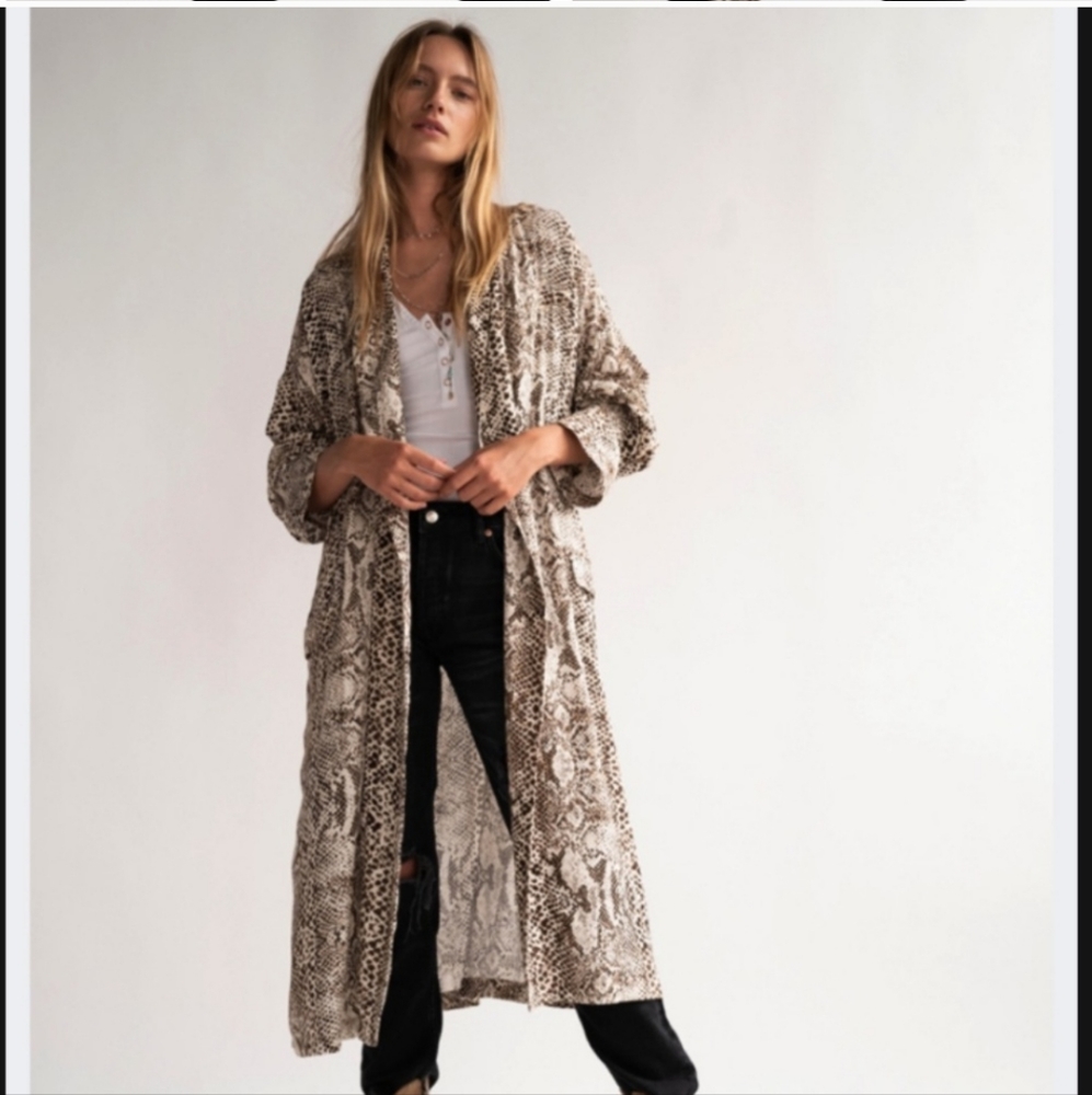 Free People Snake Print Cardigan Duster - Picture 7 of 12